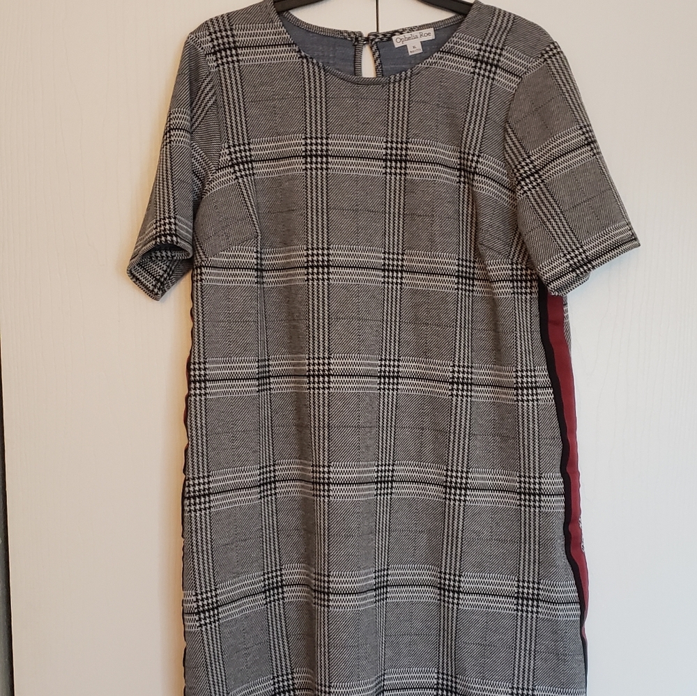 Ophelia Roe Plaid Red Stripe Dress